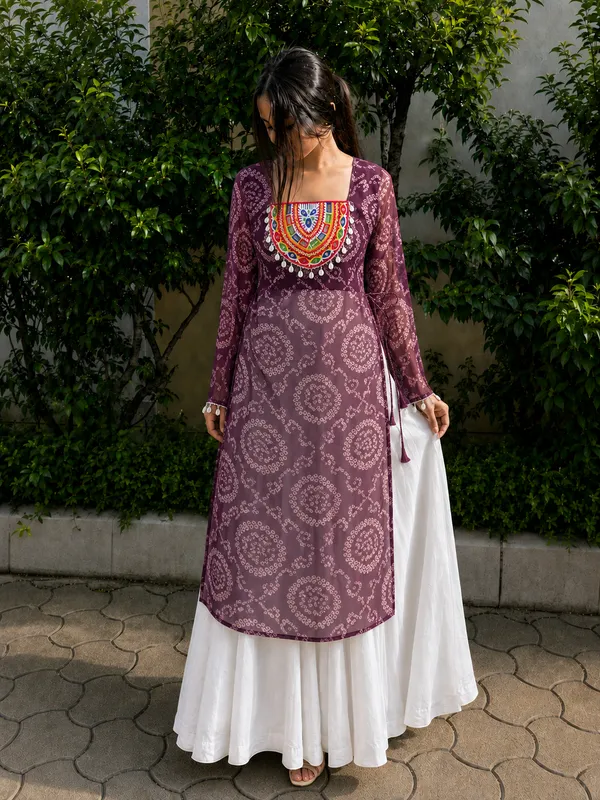Wine_Elegant_Luxe_Navratri_Kurti