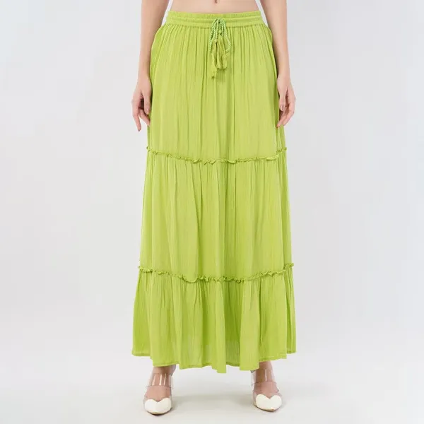 Rayon_Crepe_Flared_Skirt_With_Lining_And_Pocket