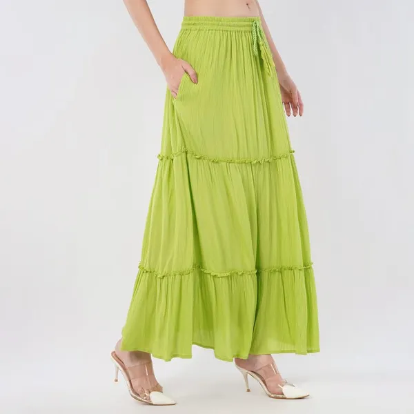 Rayon_Crepe_Flared_Skirt_With_Lining_And_Pocket