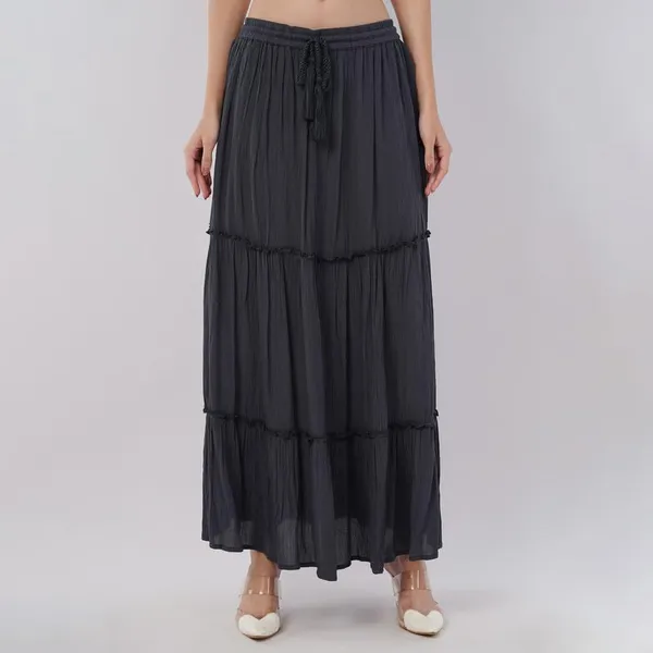 Rayon_Crepe_Flared_Skirt_With_Lining_And_Pocket