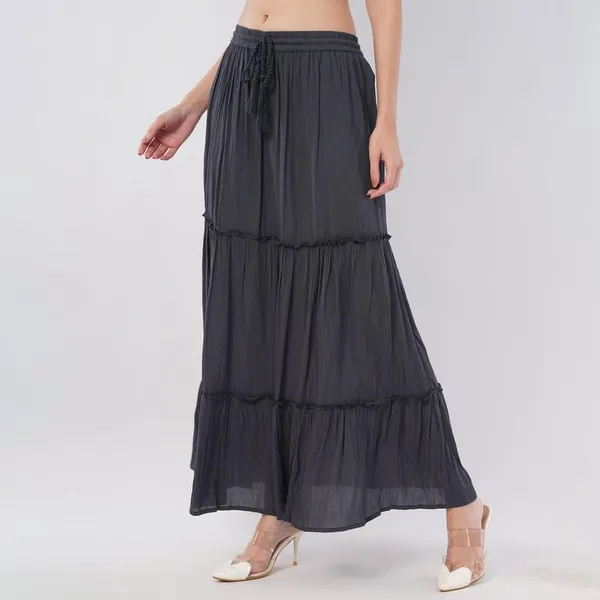 Rayon_Crepe_Flared_Skirt_With_Lining_And_Pocket