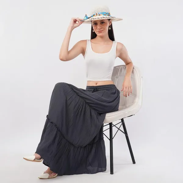 Rayon_Crepe_Flared_Skirt_With_Lining_And_Pocket