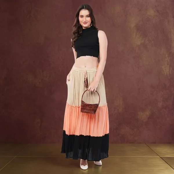 Women_S_Crepe_Tiered_Maxi_Skirt