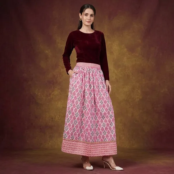 Women_S_Cotton_Panel_Maxi_Skirt