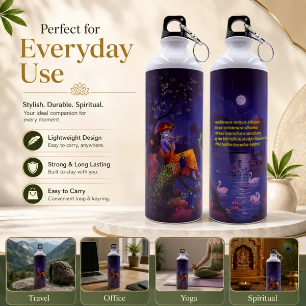 Purple_Krishna_Artwork_Water_Bottle_With_Carabiner