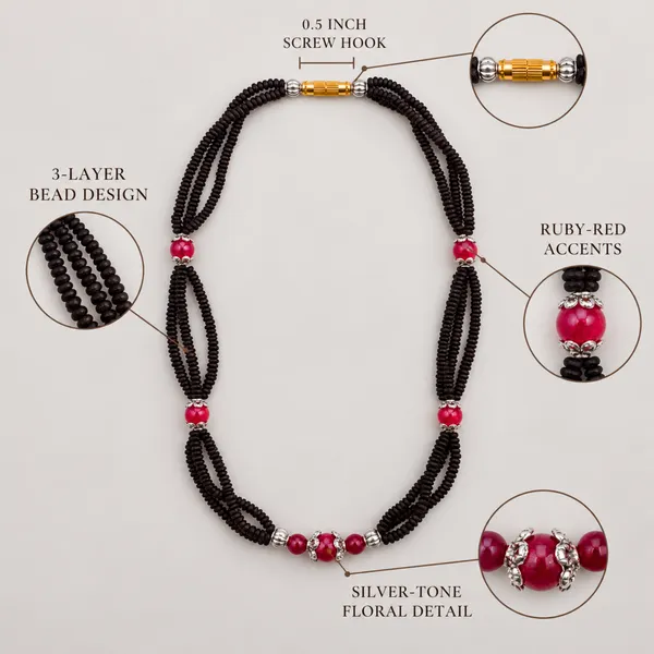Black_Tulsi_Beads_Four-Layer_Necklace_with_Red_Accent_Beads_|_Handcrafted_Multi-Strand_Devotional_Kanthi_Mala