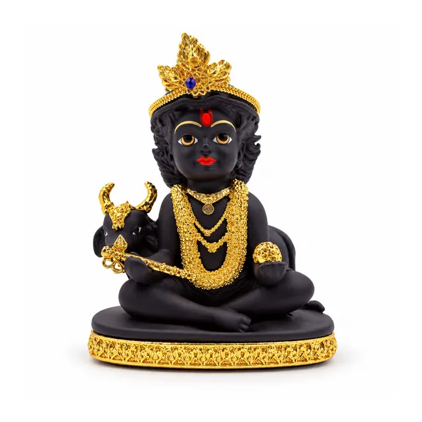 Black_and_Golden_Bal_Krishna_Idol_with_Cow_for_Pooja_Room,_Home_Décor_&_Gift