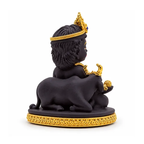 Black_and_Golden_Bal_Krishna_Idol_with_Cow_for_Pooja_Room,_Home_Décor_&_Gift