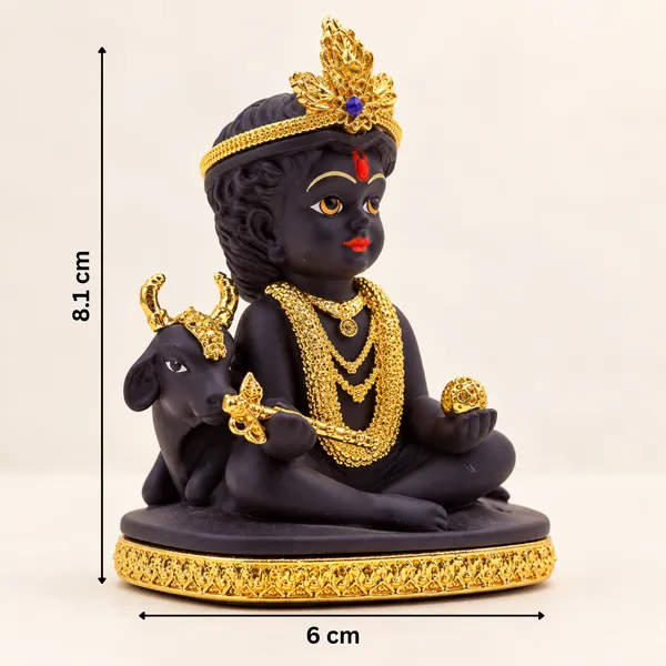 Black_and_Golden_Bal_Krishna_Idol_with_Cow_for_Pooja_Room,_Home_Décor_&_Gift