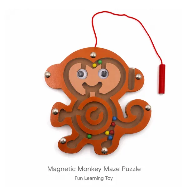 Wooden_Monkey_Magnetic_Bead_Maze_Puzzle