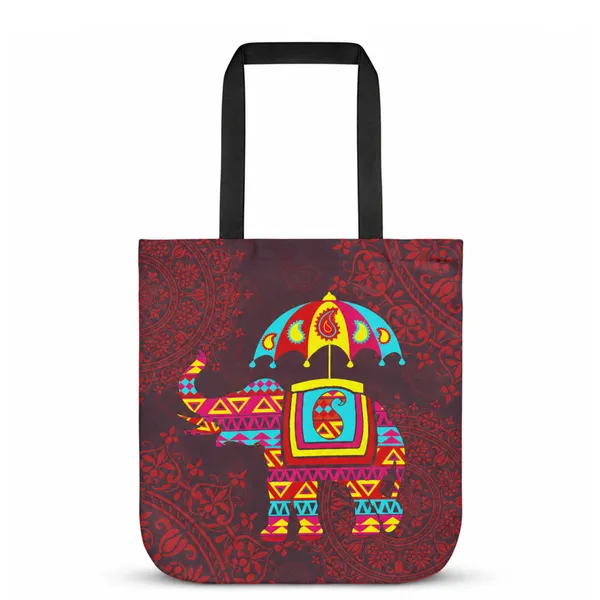 Colorful_Elephant_Printed_Tote_Bag_for_Women_|_Lightweight_Daily_Use_Shoulder_Bag_|_Traditional_Ethnic_Design