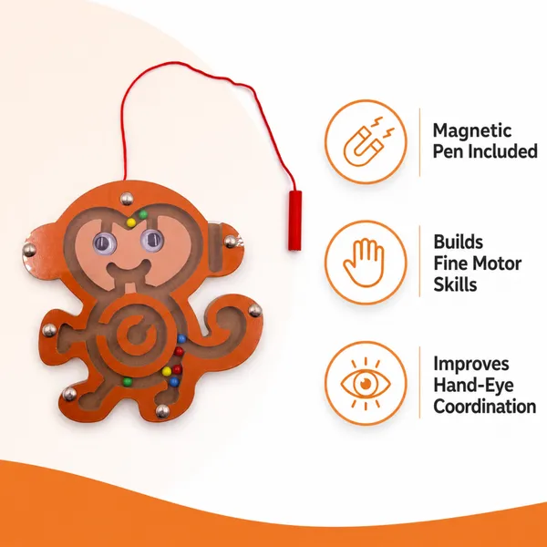 Wooden_Monkey_Magnetic_Bead_Maze_Puzzle