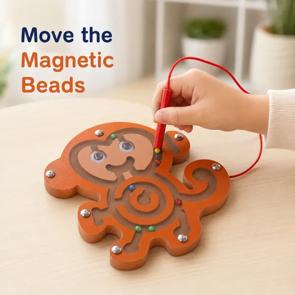 Wooden_Monkey_Magnetic_Bead_Maze_Puzzle