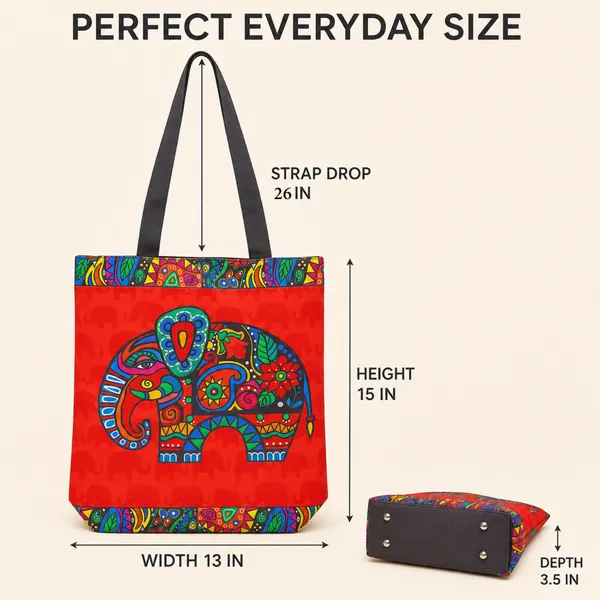 Ethnic_Elephant_Printed_Tote_Bag_for_Women_|_Lightweight_Handbag_with_Long_Shoulder_Handles_|_Daily_Use_&_Shopping_Bag
