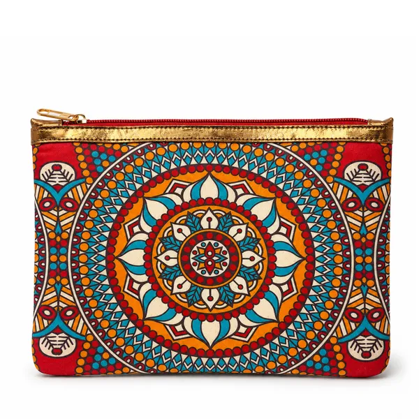 Ethnic_Mandala_Printed_Zipper_Pouch_for_Women_|_Multipurpose_Cosmetic_&_Daily_Use_Organizer_|_Stylish_Traditional_Design