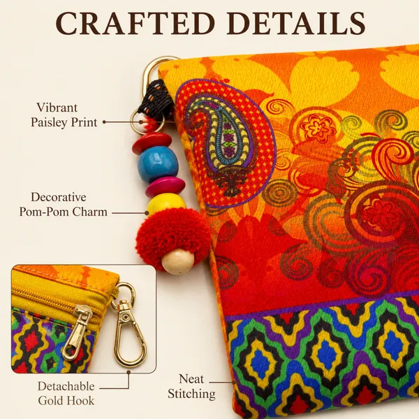 Ethnic_Paisley_Printed_Utility_Pouch_for_Women_|_Zipper_Storage_Pouch_with_Hook_|_Daily_Use_Organizer
