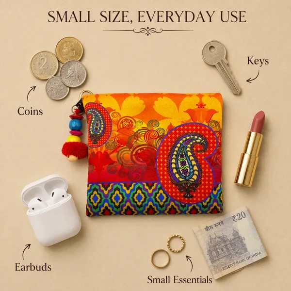 Ethnic_Paisley_Printed_Utility_Pouch_for_Women_|_Zipper_Storage_Pouch_with_Hook_|_Daily_Use_Organizer