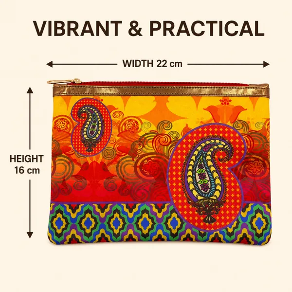 Ethnic_Printed_Zipper_Pouch_for_Women_|_Multipurpose_Cosmetic_&_Daily_Use_Organizer_|_Stylish_Paisley_Design