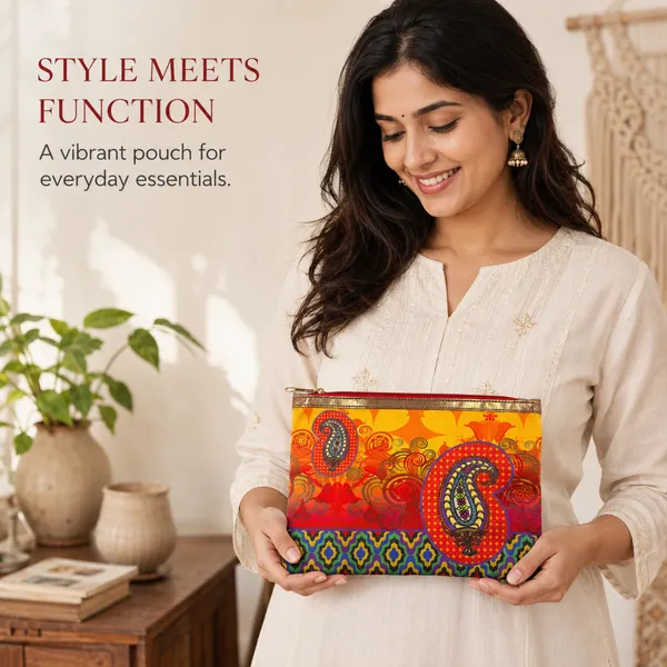 Ethnic_Printed_Zipper_Pouch_for_Women_|_Multipurpose_Cosmetic_&_Daily_Use_Organizer_|_Stylish_Paisley_Design