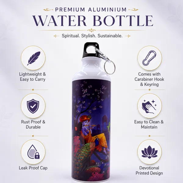Purple_Krishna_Artwork_Water_Bottle_With_Carabiner