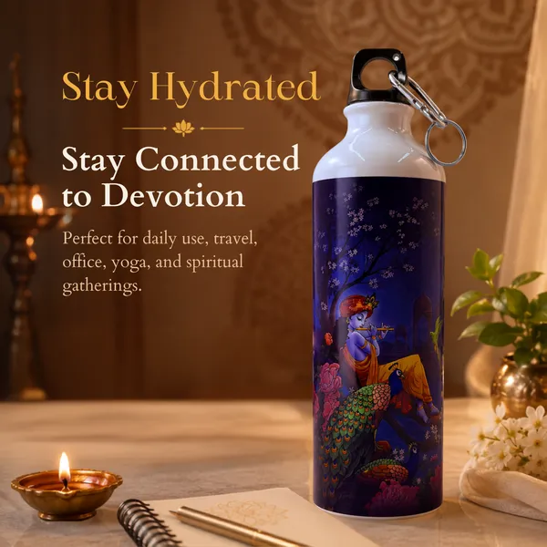 Purple_Krishna_Artwork_Water_Bottle_With_Carabiner