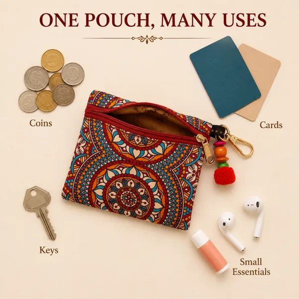 Mandala_Printed_Utility_Pouch_for_Women_|_Zipper_Storage_Pouch_with_Front_Pocket_&_Hook_|_Daily_Use_Organizer