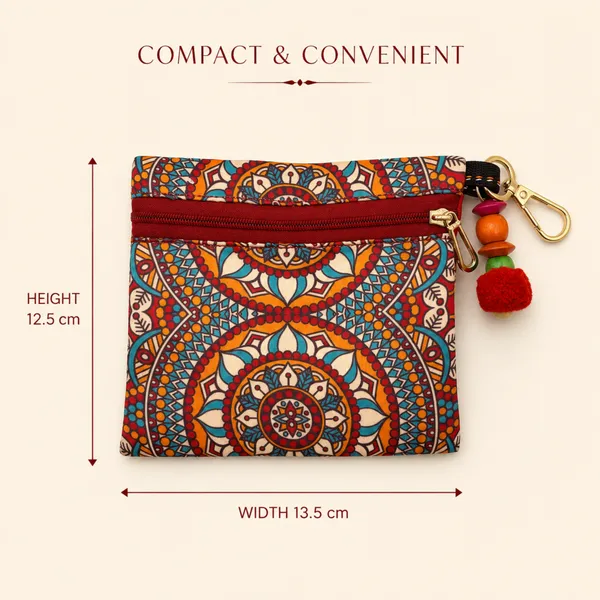 Mandala_Printed_Utility_Pouch_for_Women_|_Zipper_Storage_Pouch_with_Front_Pocket_&_Hook_|_Daily_Use_Organizer