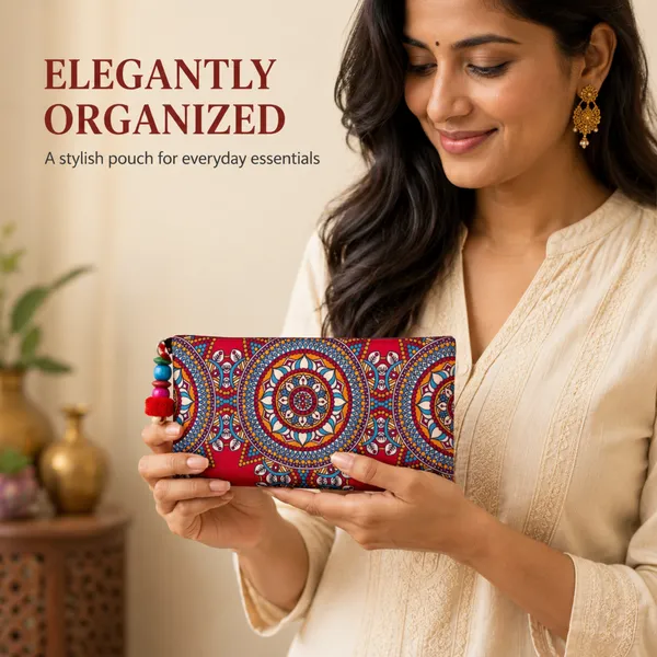 Mandala_Printed_Zipper_Pouch_for_Women_|_Multipurpose_Cash,_Cards,_Keys_&_Daily_Essentials_Organizer_|_Red_Ethnic_Design_with_Charm