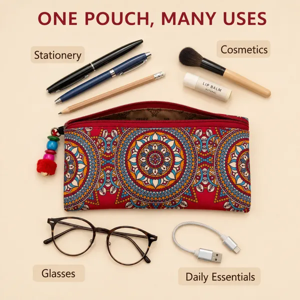 Mandala_Printed_Zipper_Pouch_for_Women_|_Multipurpose_Cash,_Cards,_Keys_&_Daily_Essentials_Organizer_|_Red_Ethnic_Design_with_Charm