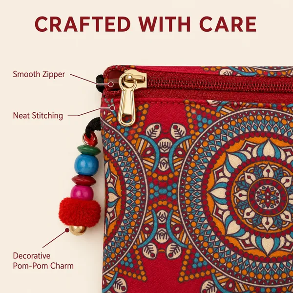 Mandala_Printed_Zipper_Pouch_for_Women_|_Multipurpose_Cash,_Cards,_Keys_&_Daily_Essentials_Organizer_|_Red_Ethnic_Design_with_Charm