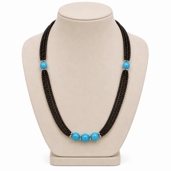 Natural_Black_Tulsi_Beads_Four-Layer_Necklace_with_Turquoise-Style_Accent_Beads_|_Handcrafted_Multi-Strand_Devotional_Mala