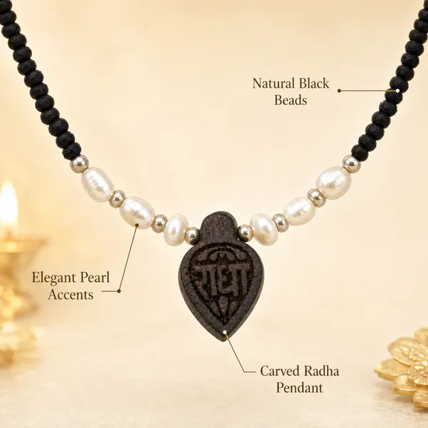 Natural_Black_Tulsi_Beads_Necklace_with_Pearl-Style_Accents_and_Carved_Radha_Pendant_|_Handcrafted_Devotional_Mala