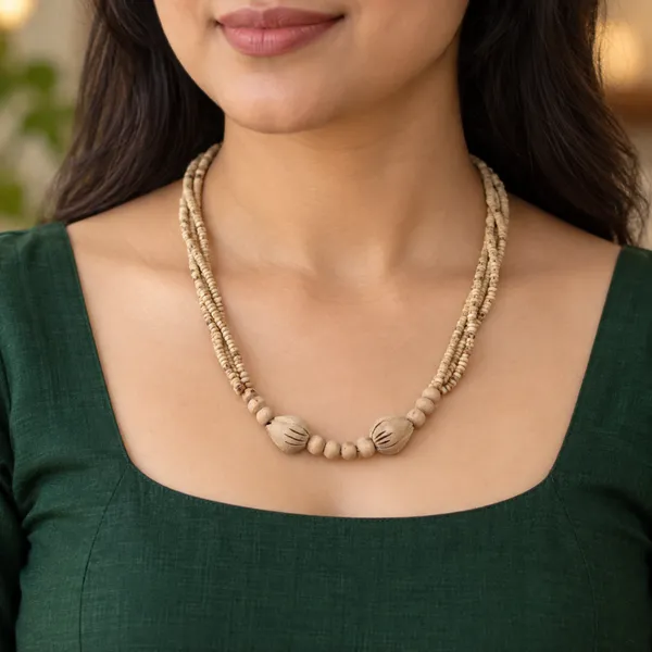 Natural_Tulsi_Beads_Four-Layer_Necklace_with_Carved_Lotus-Bud_Wooden_Beads_|_Handcrafted_Devotional_Kanthi_Mala