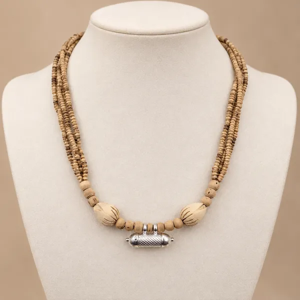 Natural_Tulsi_Beads_Four-Layer_Necklace_with_Silver-Tone_Mantra_Pendant_|_Handcrafted_Devotional_Kanthi_Mala