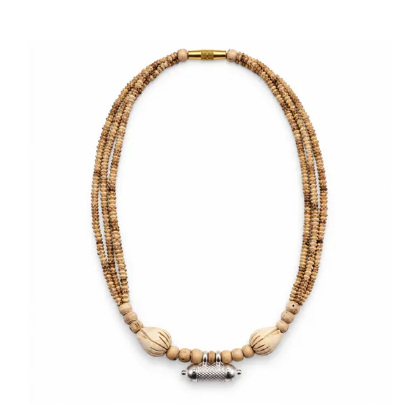 Natural_Tulsi_Beads_Four-Layer_Necklace_with_Silver-Tone_Mantra_Pendant_|_Handcrafted_Devotional_Kanthi_Mala