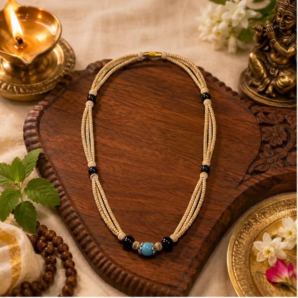 Natural_Tulsi_Beads_Multi-Layer_Necklace_with_Black_and_Turquoise-Style_Accent_Beads_|_Handcrafted_Devotional_Kanthi_Mala