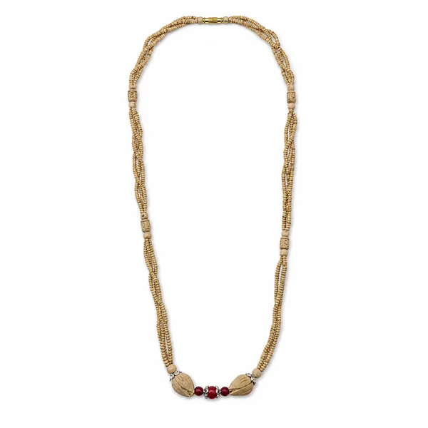 Natural_Tulsi_Beads_Multi-Layer_Necklace_with_Red_Accent_Beads_|_Handcrafted_Devotional_Kanthi_Mala_with_Carved_Wooden_Beads