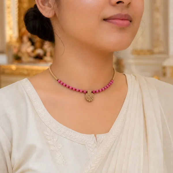 Natural_Tulsi_Beads_Necklace_with_Pink_Accent_Beads_and_Carved_Wooden_Devotional_Pendant_|_Handcrafted_Spiritual_Mala