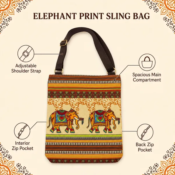 Printed_Sling_Bag_for_Women_|_Elephant_Ethnic_Design_|_Adjustable_Crossbody_Shoulder_Bag_with_Quick-Access_Back_Zip_Pocket
