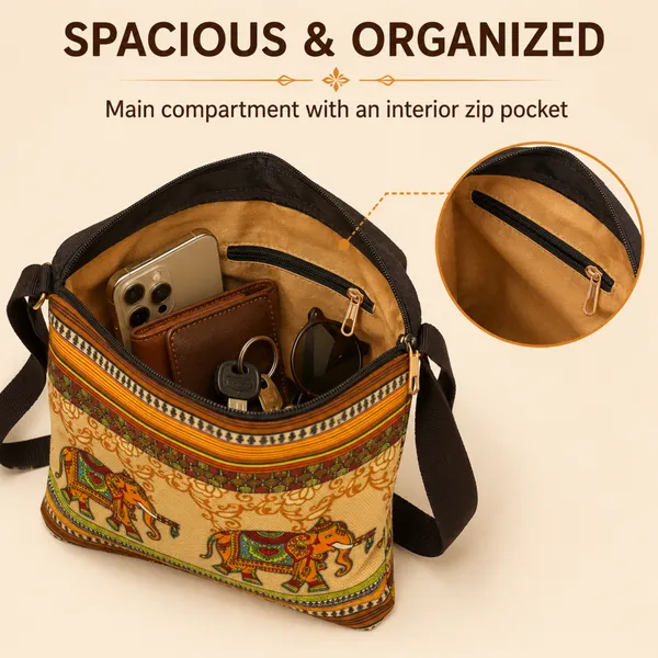 Printed_Sling_Bag_for_Women_|_Elephant_Ethnic_Design_|_Adjustable_Crossbody_Shoulder_Bag_with_Quick-Access_Back_Zip_Pocket