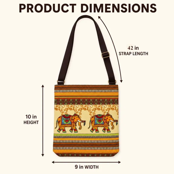 Printed_Sling_Bag_for_Women_|_Elephant_Ethnic_Design_|_Adjustable_Crossbody_Shoulder_Bag_with_Quick-Access_Back_Zip_Pocket