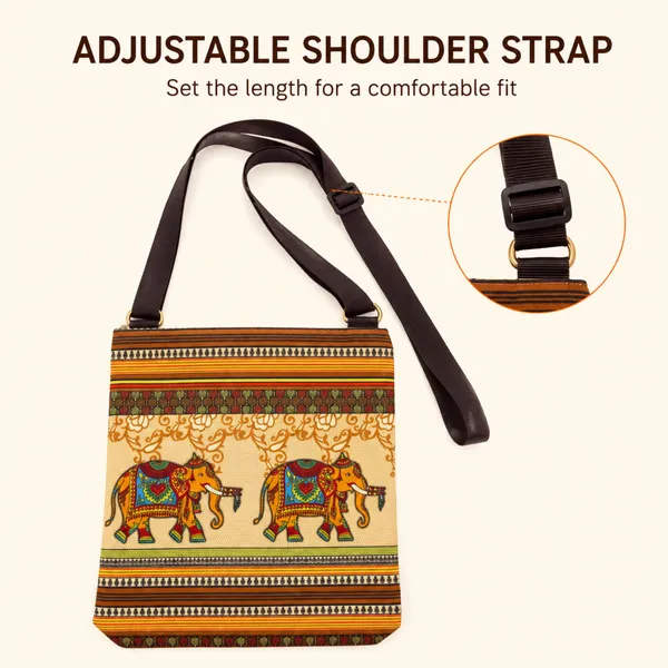 Printed_Sling_Bag_for_Women_|_Elephant_Ethnic_Design_|_Adjustable_Crossbody_Shoulder_Bag_with_Quick-Access_Back_Zip_Pocket