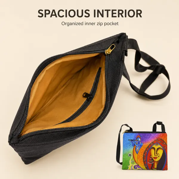 Printed_Sling_Bag_for_Women_|_Radha_Krishna_Inspired_Artistic_Design_|_Adjustable_Crossbody_Bag_with_Back_Zip_Pocket