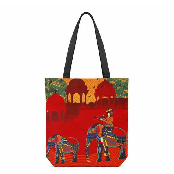 Printed_Tote_Bag_for_Women_|_Traditional_Elephant_Folk_Art_Design_|_Lightweight_Shoulder_Carry_Bag_for_Daily_Use