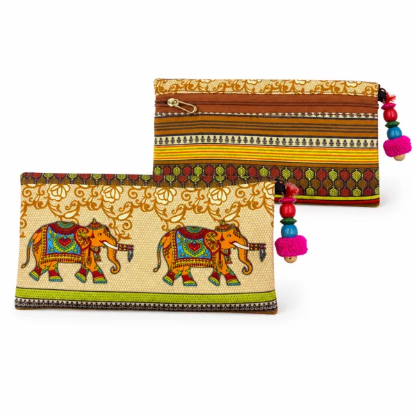 Printed_Zipper_Pouch_for_Women_|_Traditional_Elephant_Ethnic_Design_|_Cash,_Cards,_Keys_&_Small_Essentials_Organizer_with_Decorative_Charm