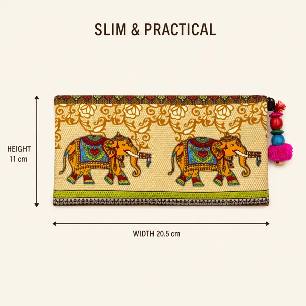 Printed_Zipper_Pouch_for_Women_|_Traditional_Elephant_Ethnic_Design_|_Cash,_Cards,_Keys_&_Small_Essentials_Organizer_with_Decorative_Charm