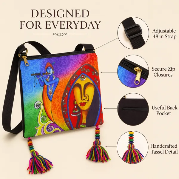 Radha_Krishna_Printed_Sling_Bag_for_Women_|_Devotional_Artistic_Design_with_Colorful_Tassels