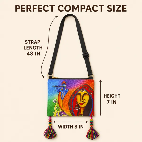 Radha_Krishna_Printed_Sling_Bag_for_Women_|_Devotional_Artistic_Design_with_Colorful_Tassels