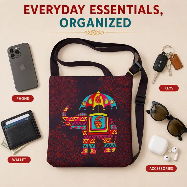Traditional_Elephant_Printed_Sling_Bag_for_Women_|_Lightweight_Crossbody_Shoulder_Bag_with_Adjustable_Strap_&_Quick-Access_Back_Pocket