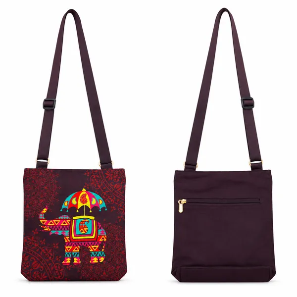 Traditional_Elephant_Printed_Sling_Bag_for_Women_|_Lightweight_Crossbody_Shoulder_Bag_with_Adjustable_Strap_&_Quick-Access_Back_Pocket